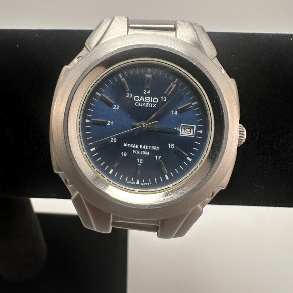 Casio Quartz Blue Dial Men’s Watch – 10-Year Battery – WR50M Stainless Steel - Picture 2 of 5